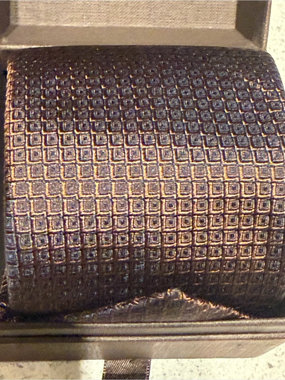 Patek Philippe Men's Geometric Tie in Brown and Navy